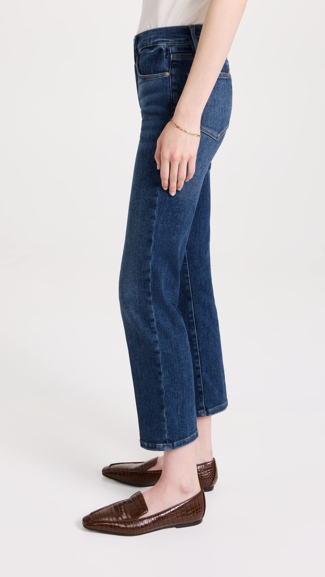 FRAME Women's High Waist Straight Leg Jeans - Slim Fit Denim Pants for Casual Wear & Everyday Outfits