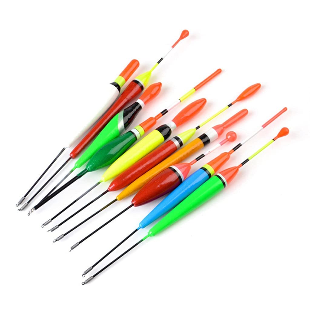 KAPOHU 10pcs Wooden Fishing Float Set - Cork Bobber Buoy for Vertical Drift Fishing - Mixed Sizes (4g) - Perfect for Freshwater & Saltwater Angling