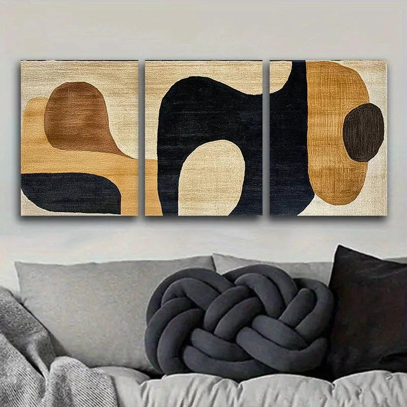 3-Piece Abstract Carpet Design Wall Art Set - Framed Canvas 40x60cm (16x24in) - High Quality Print, 100% Australian Made - Ready to Hang - Perfect for Living Room, Bedroom & Office Decor