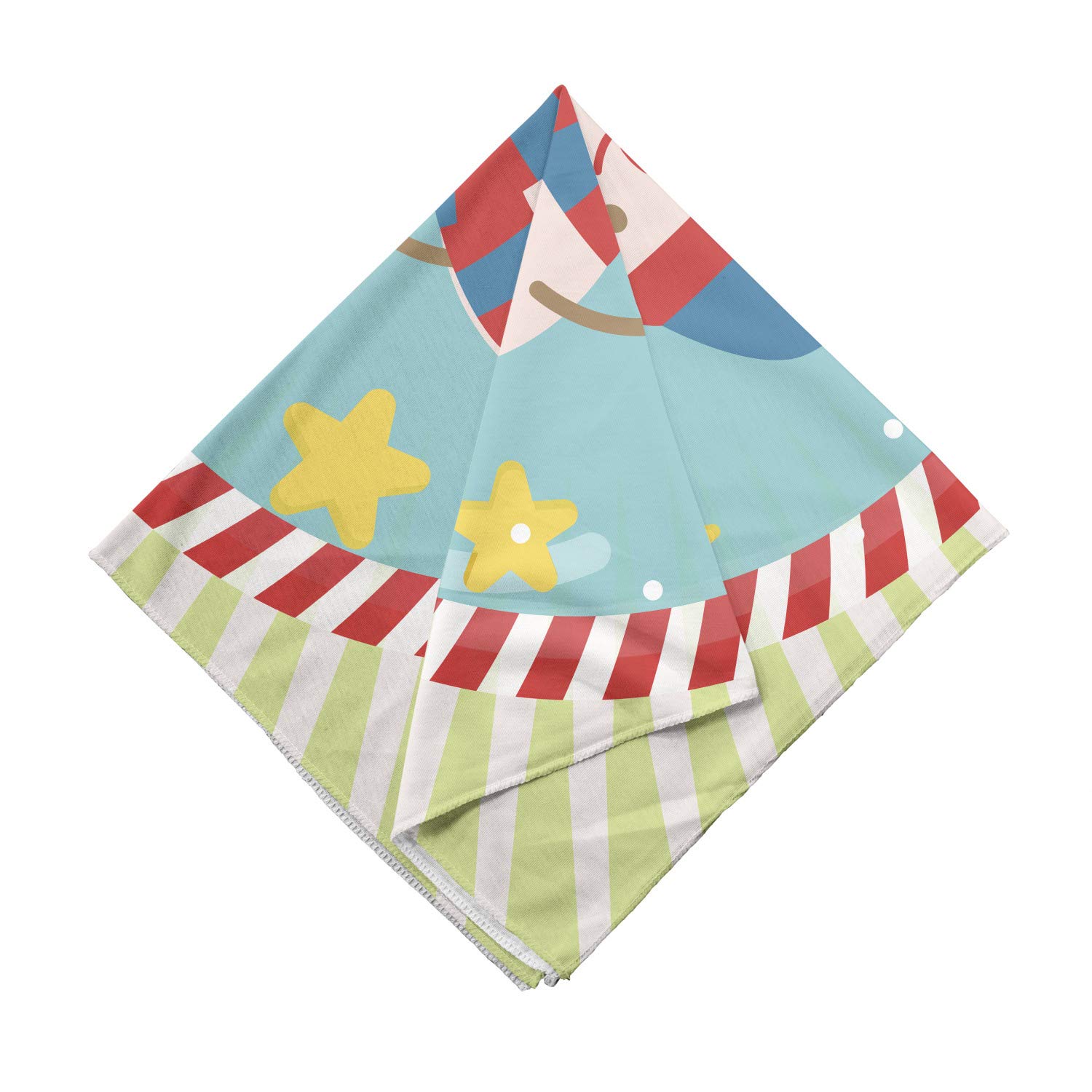 Ambesonne Christmas Bandana - Happy New Year Snowman Print Unisex Head & Neck Scarf for Holiday Parties & Winter Festivities