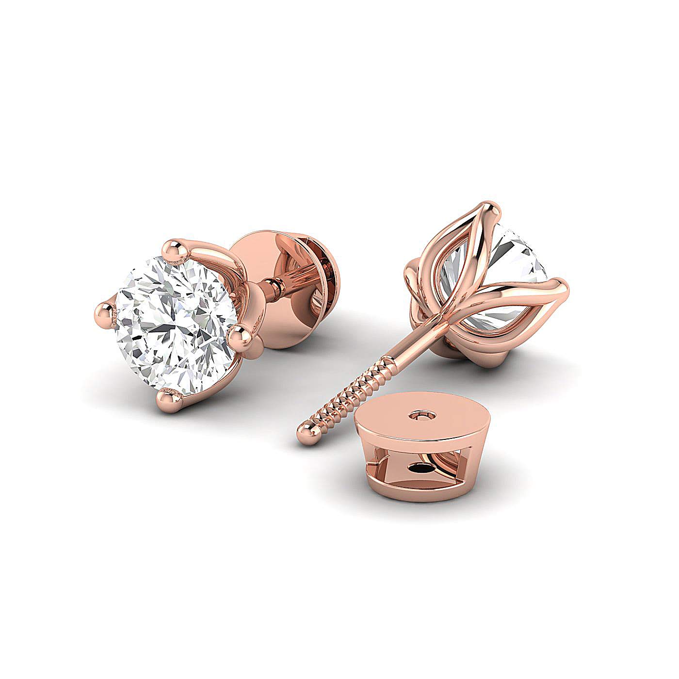 0.3 to 4 Carat Moissanite Stud Earrings for Women - Round Brilliant Cut Silver & Gold Earrings (FG/VVS Quality) - Perfect Jewelry Gifts for Women & Teen Girls - Ideal for Weddings, Anniversaries & Everyday Elegance