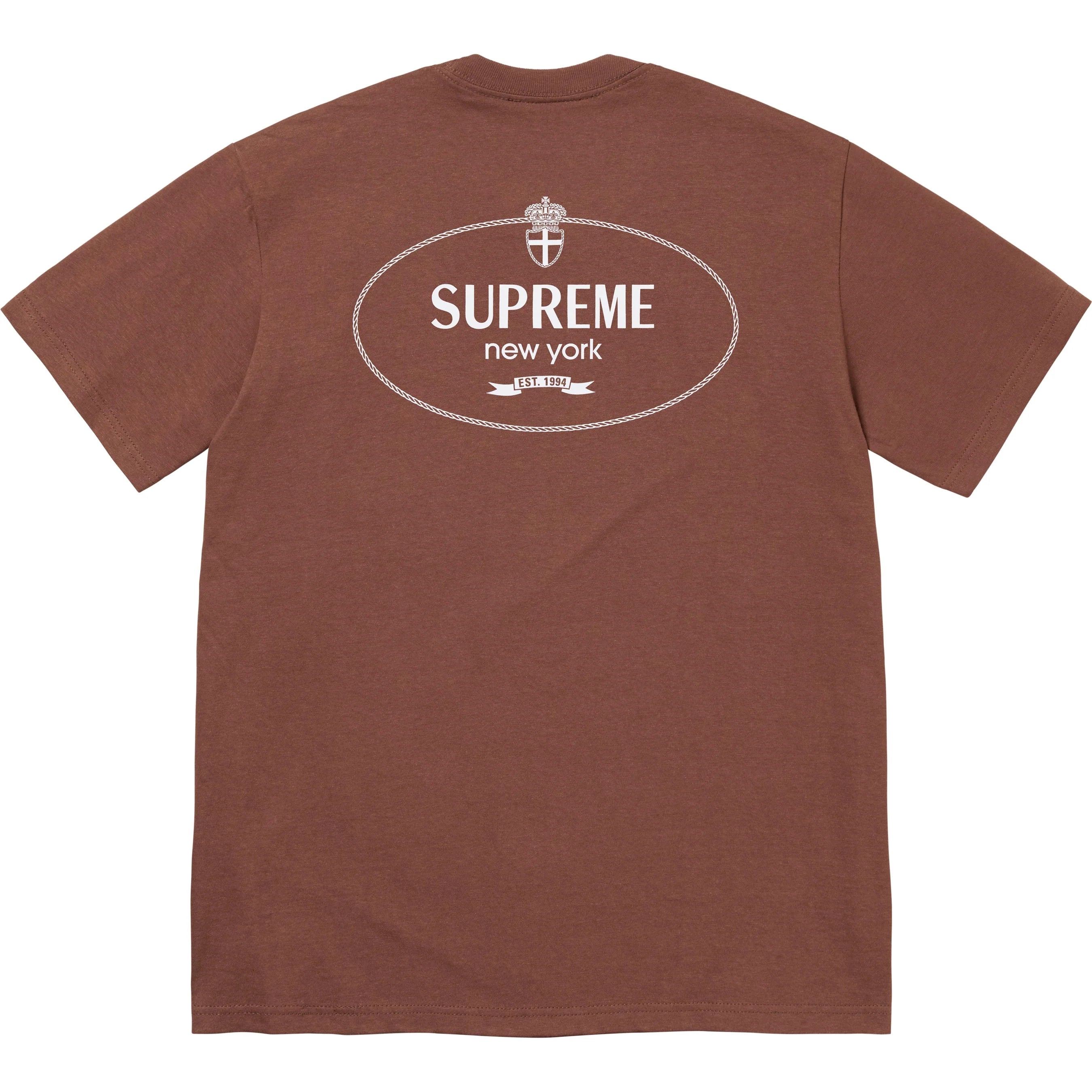 Supreme Crest Logo T-Shirt for Men - Soft Cotton Brown Tee - Streetwear Fashion for Casual Wear & Urban Style