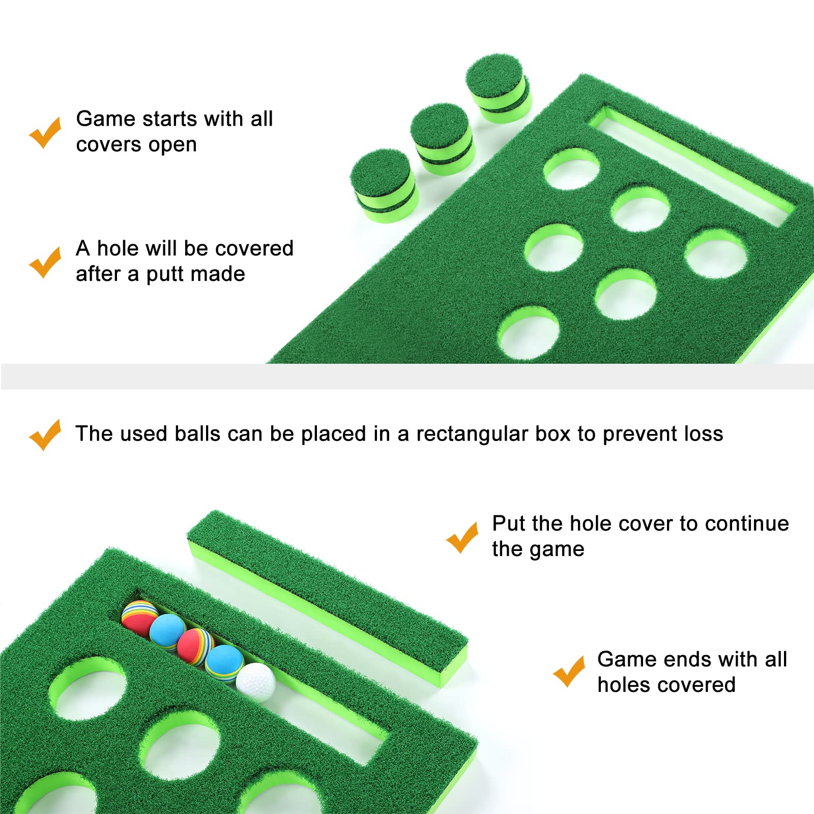 Premium Golf Pong Putting Game Set - 9.8ft Indoor/Outdoor Putting Green Mat with 2 Putters & 8 Golf Balls - Perfect for Office, Backyard, Party & Home Practice - Includes Convenient Carrying Bag - Great Gift for Golf Enthusiasts