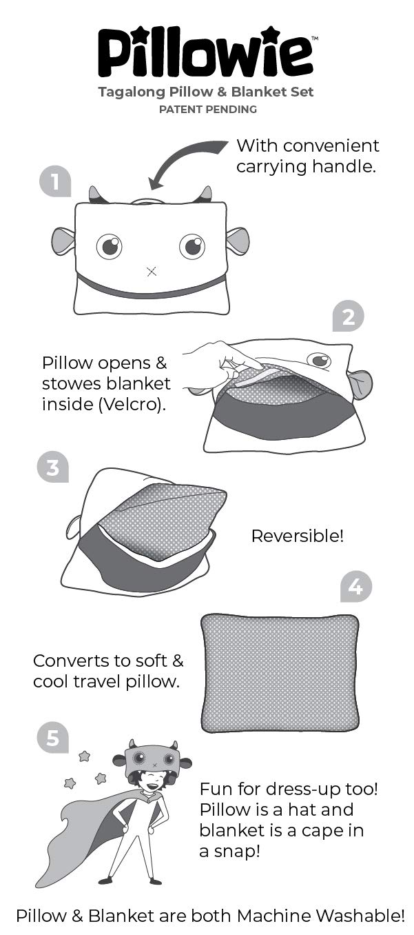 Soft Travel Pillow and Blanket Set for Kids - Portable Comfort for Airplane, Car & Nap Time - Cozy Rusty Plush Companion