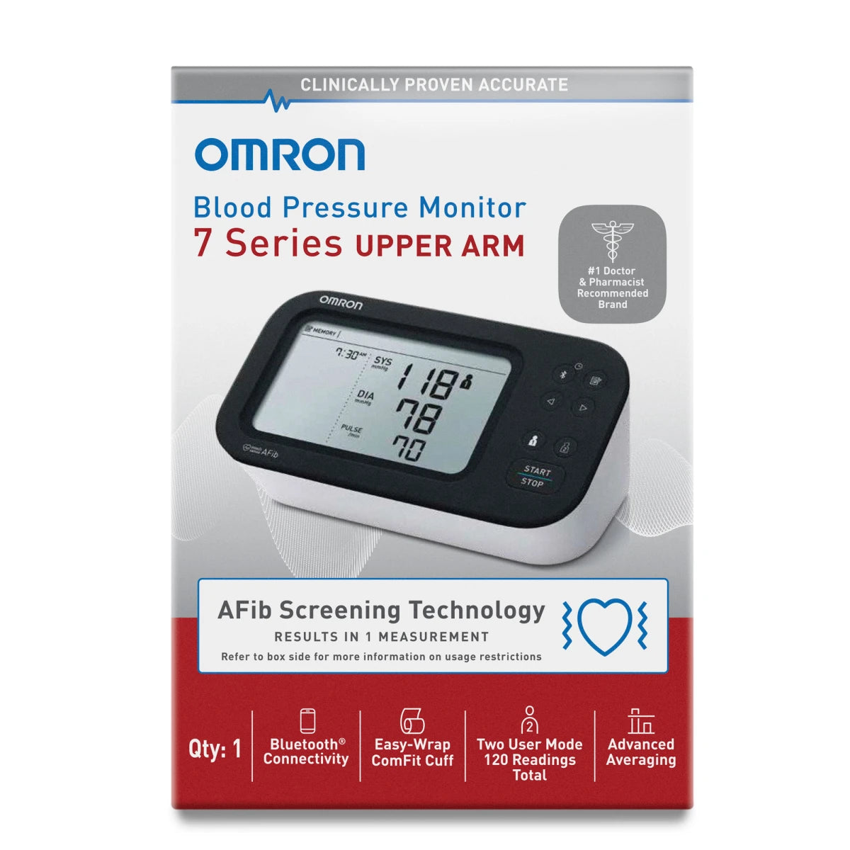 Omron BP7360 Bluetooth 7 Series Upper Arm Blood Pressure Monitor - Accurate Wireless Digital BP Machine for Home Use, Compatible with Smart Devices - Perfect for Daily Health Tracking & Heart Care