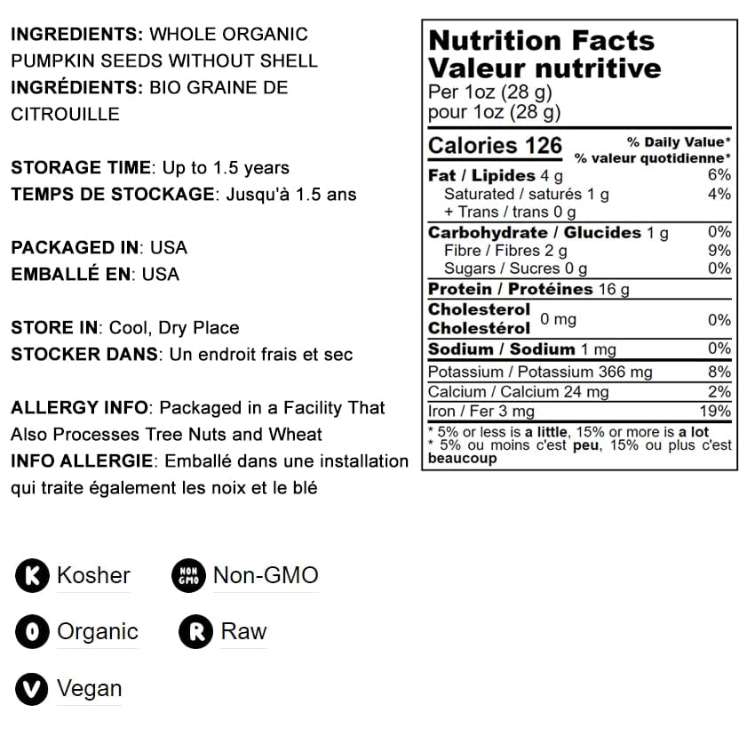 Organic Pumpkin Seed Protein Powder by Food to Live - 8 lbs, 60% Protein, Non-GMO, Vegan, Kosher, Non-Irradiated | Pure Flour for Baking, Smoothies, Protein Shakes & Healthy Recipes | Plant-Based Superfood for Athletes & Fitness Enthusiasts