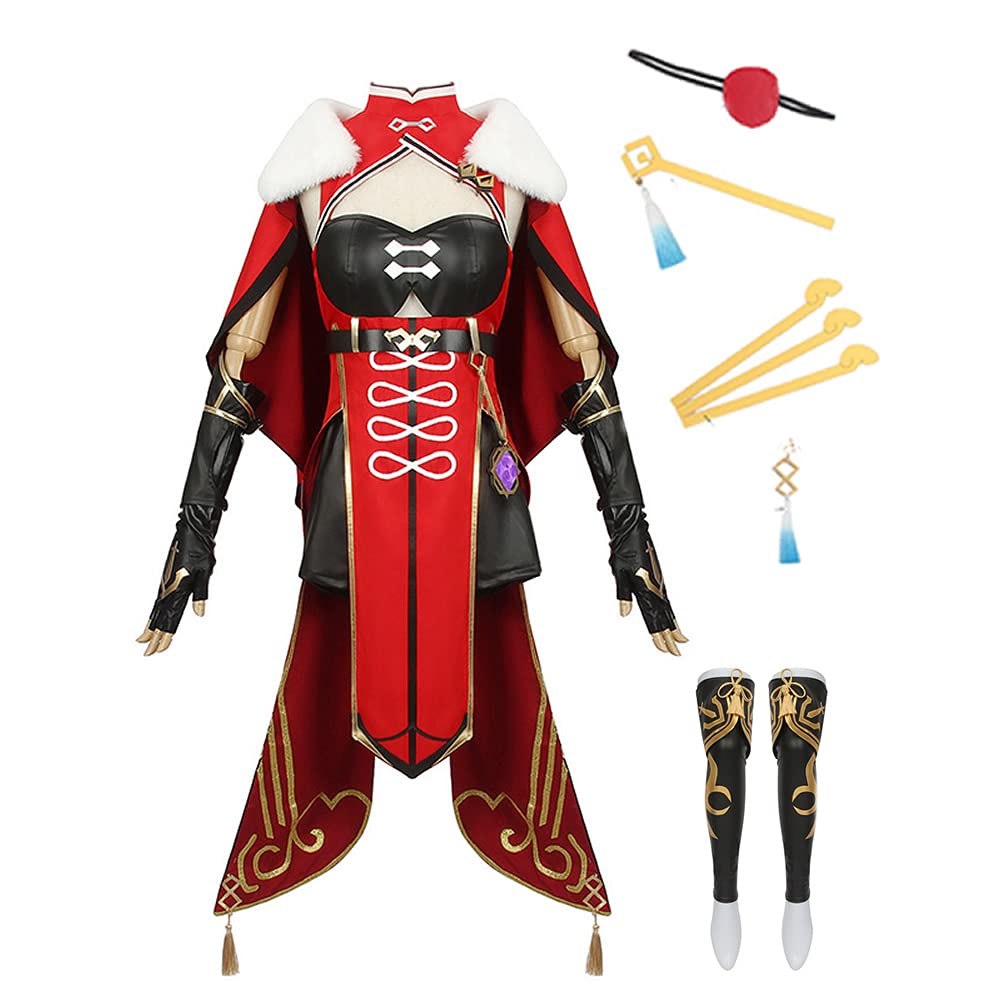 TLSD Beidou Cosplay Costume Full Set - Genshin Impact Anime Uniform with Cape Cloak for Halloween, Comic Con, Cosplay Events & Themed Parties