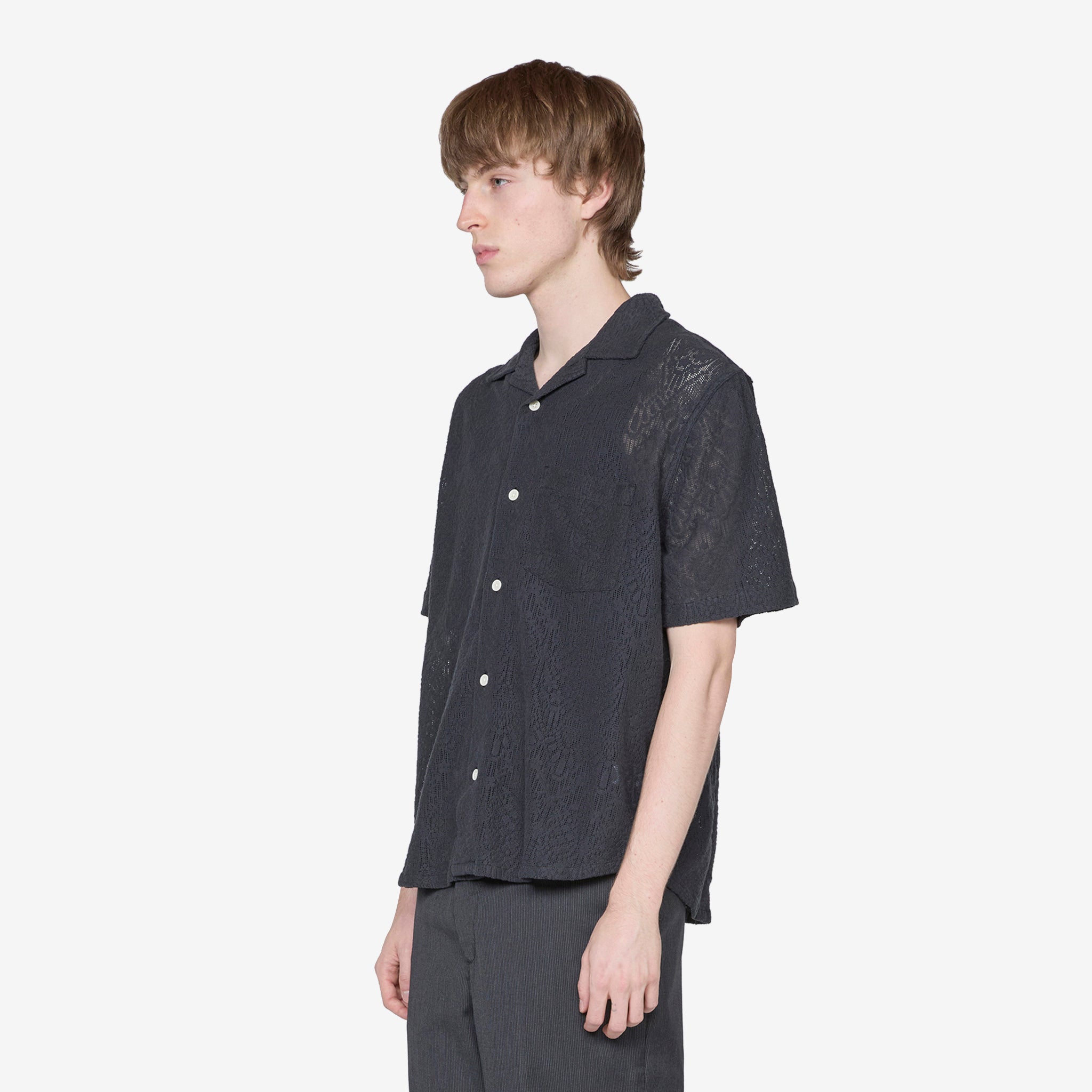 Alhambra Short Sleeve Camp Shirt for Men - Classic Black Casual Button Down Shirt - Perfect for Summer Outings, Beach Vacations & Outdoor Adventures