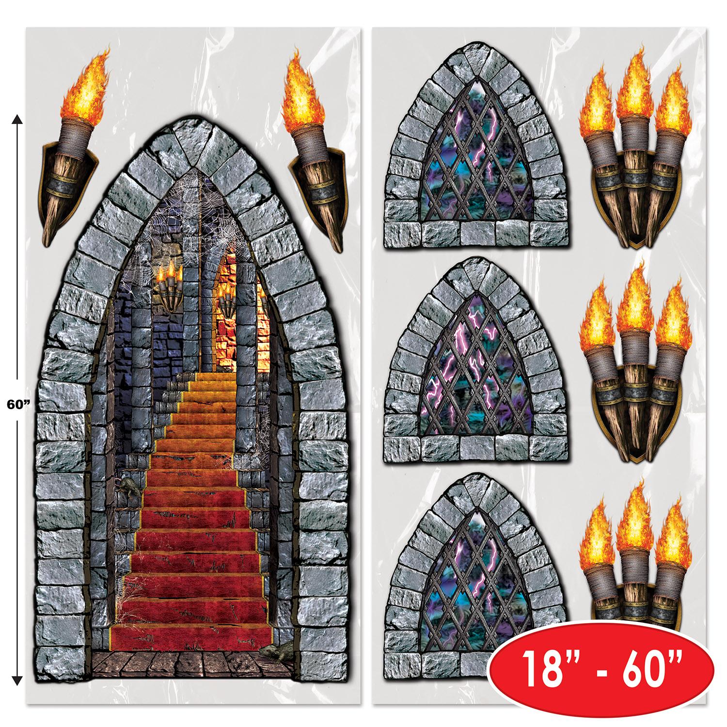 108-Piece Beistle Halloween Stairway & Window Torch Props - Spooky Decorations for Haunted Houses, Parties, and Outdoor Halloween Displays