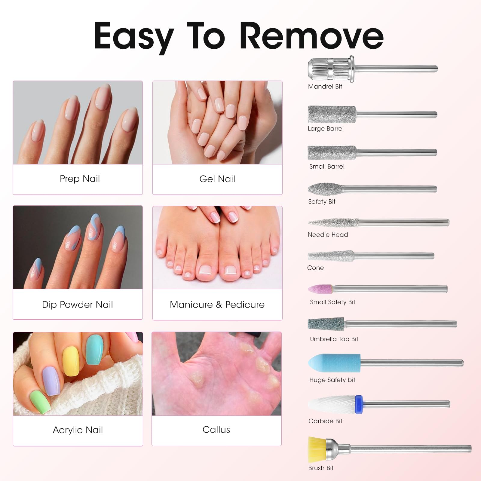 Gellen Professional Electric Nail File Kit - 11-in-1 Cordless Rechargeable Manicure Pedicure Set for Acrylic, Gel & Thick Nails - Perfect for Home & Salon Nail Care, DIY Nail Art & Professional Nail Technicians