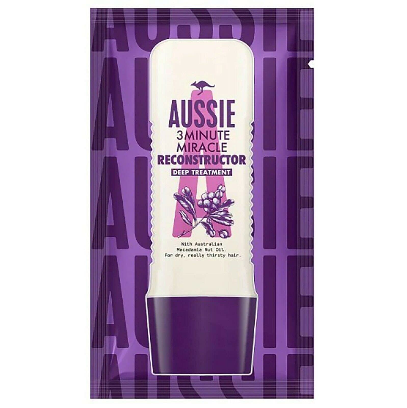 Aussie 3 Minute Miracle Reconstructor Deep Conditioner - 20ml x 12 Pack | Hair Repair Treatment for Damaged, Dry & Frizzy Hair | Quick Conditioning Solution for Salon-Quality Results at Home