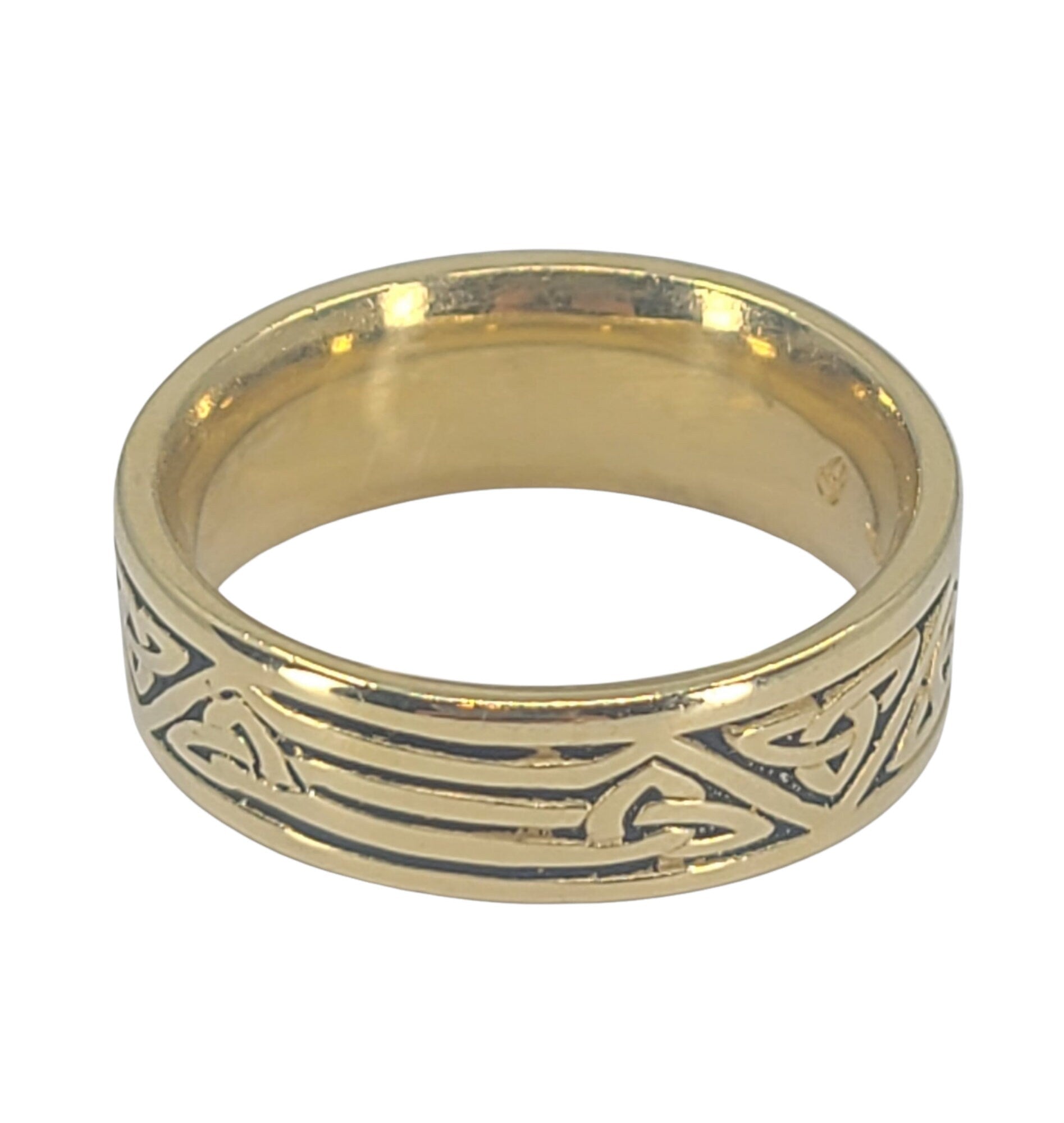 14kt Solid Gold Celtic Wedding Band for Men & Women - Size 8 Comfort Fit Ring - Perfect for Engagements, Anniversaries & Celtic-Themed Weddings
