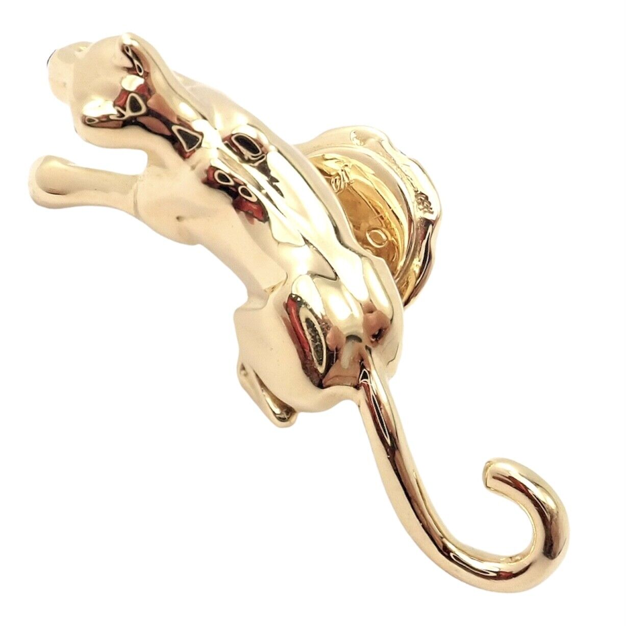 Authentic Cartier Panther Panthere 18k Yellow Gold Tie Lapel Pin - Luxury Jewelry for Men, Perfect for Weddings, Business Meetings & Formal Events