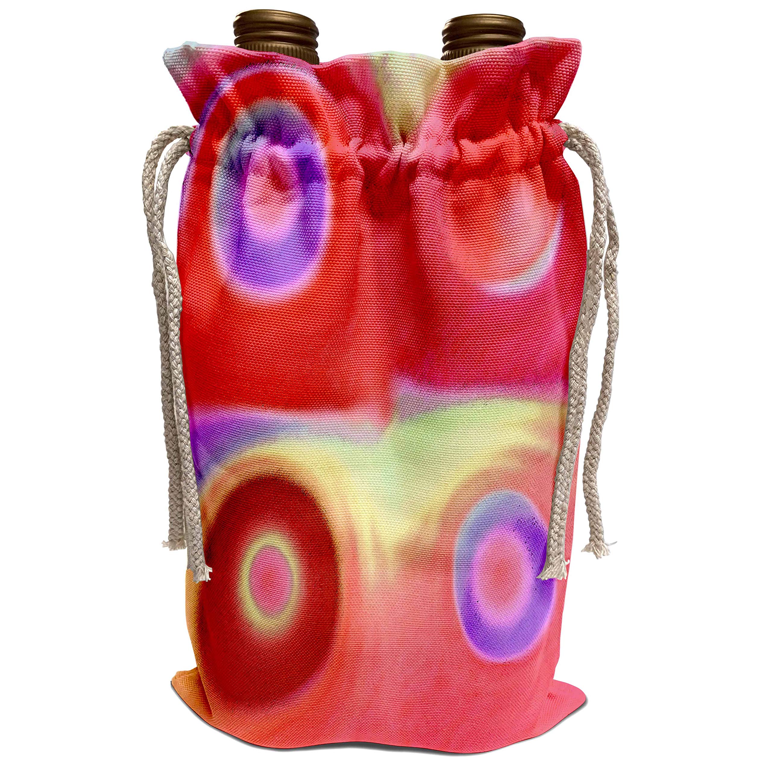 3dRose Jaclinart Abstract Space Sun Planet Fantasy Psychedelic Wine Bag - Vibrant Purple and Red Cosmic Design - Perfect for Wine Lovers & Gift Giving - Unique Reusable Grocery Tote for Parties, Picnics and Home Decor (wbg_27730_1)