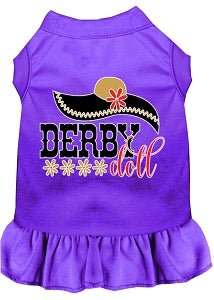 Stylish Derby Doll Screen Print Dog Dress - Multiple Colors for Small & Medium Dogs - Perfect for Parties & Special Occasions