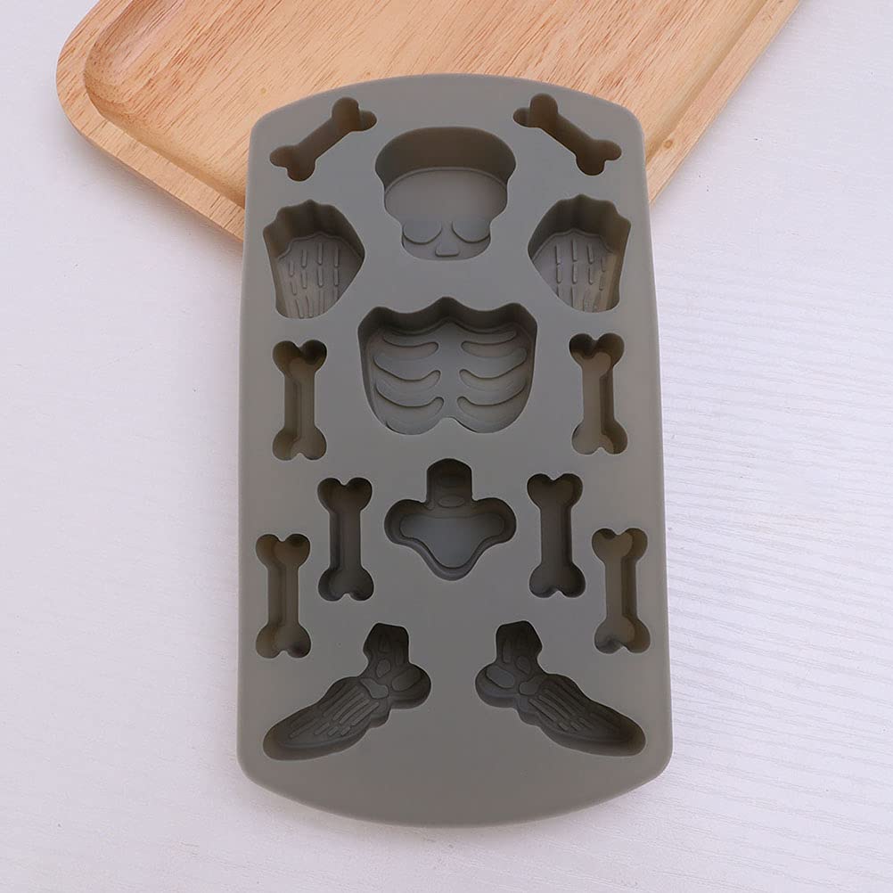 2-Pack Silicone Human Skeleton Cake Molds - Halloween Baking Molds for Cookies, Candy & Cupcakes - Reusable Skull-Shaped Biscuit Stamps - Perfect for Halloween Parties, DIY Desserts & Spooky Treats