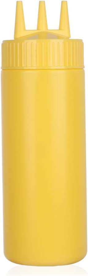 500ml Multicolor Squeeze Bottle with 3 Holes for Ketchup, Mustard & Salad Dressing - Perfect for Restaurants, Bakeries & Home Kitchens - Round Condiment Dispenser (PTHK-4511)