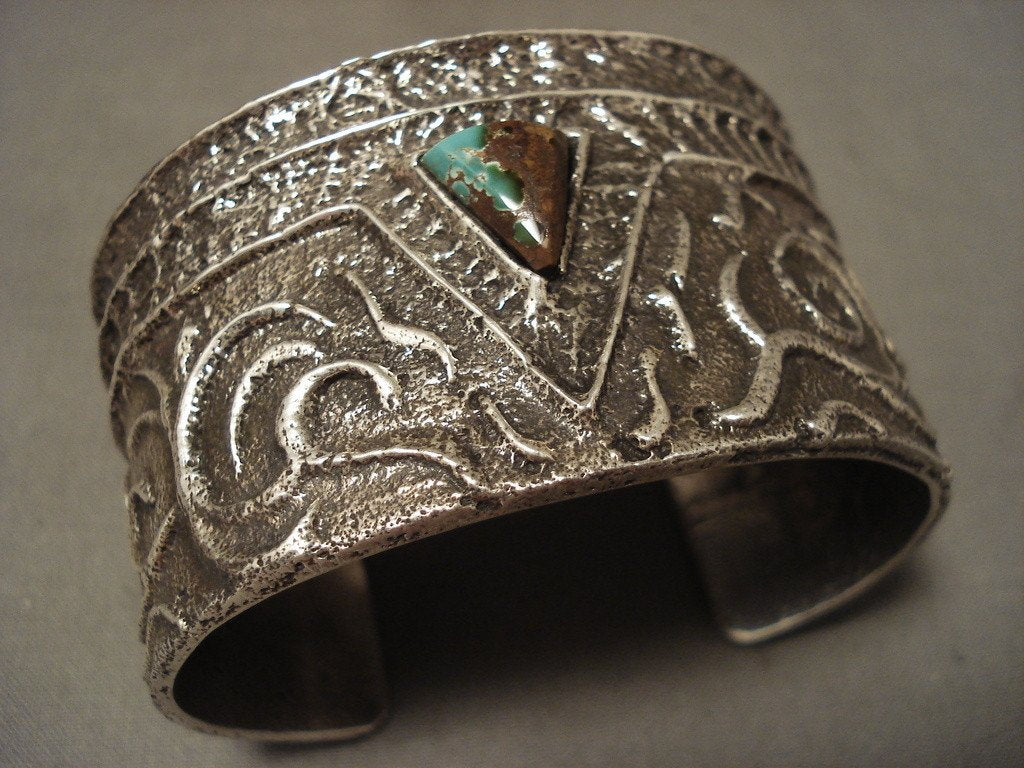 Authentic Navajo Natural Green Turquoise Silver Bracelet - 153g Heavy Weight Native American Jewelry for Women - Perfect for Boho Fashion, Festivals & Gift Giving