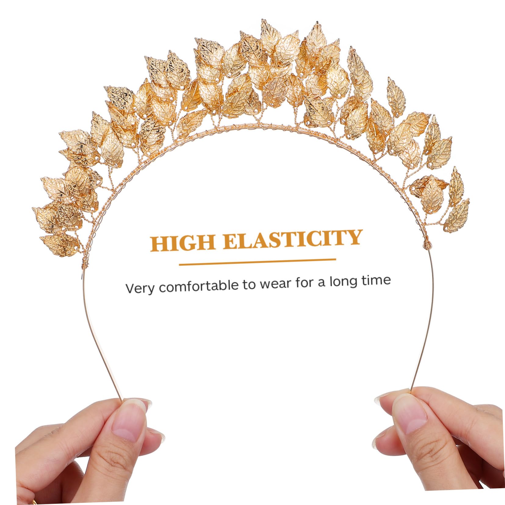 Gold Leaf Headband for Women - Greek Goddess Laurel Crown Hair Band - Roman Leaf Branch Headpiece for Weddings, Cosplay & Boho Fashion