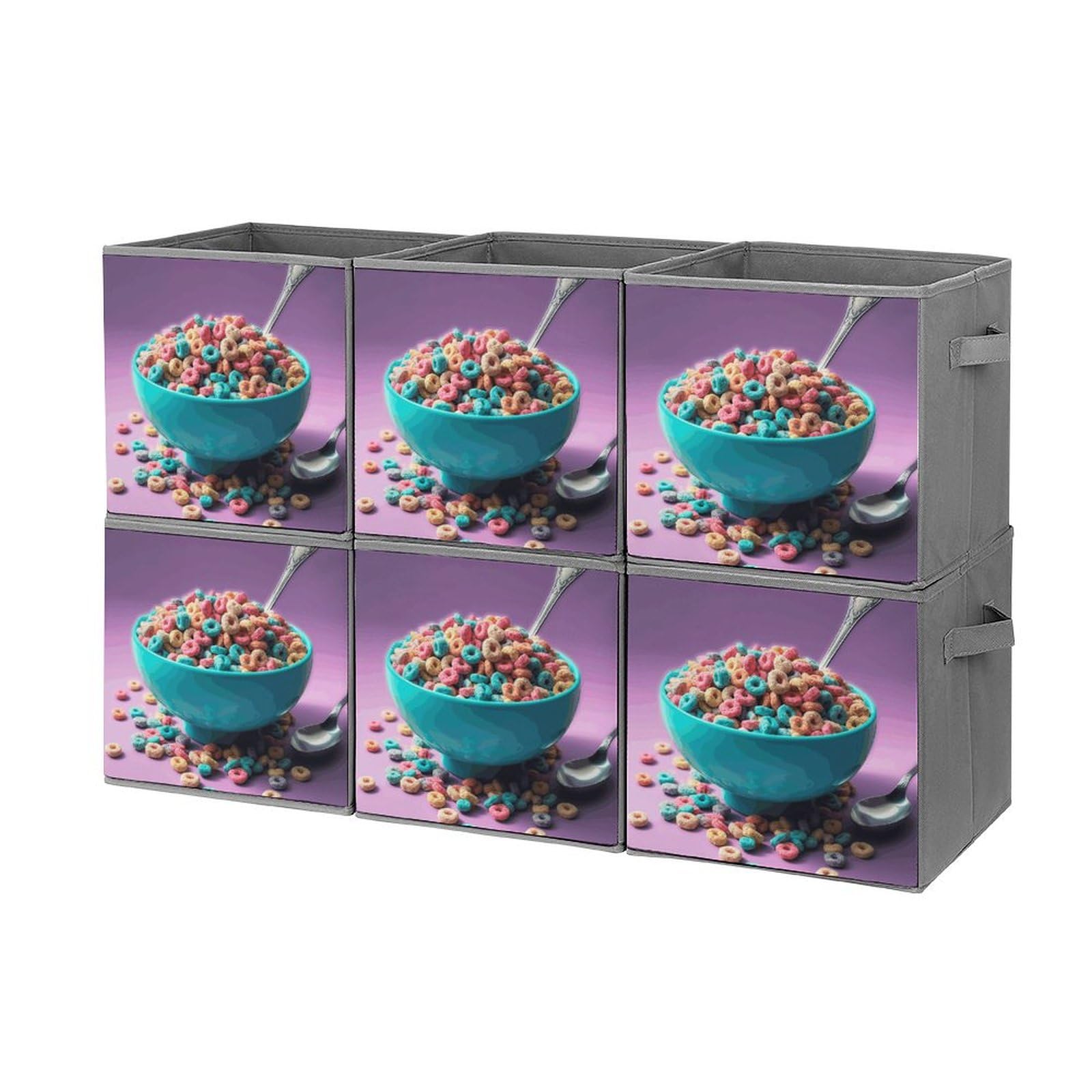 Collapsible Waterproof Storage Cube Bins with Handles - 6 Pack Organizer for Home, Closet, Office & Bedroom - Perfect for Cereal, Toys, Bowls & More | Space-Saving Foldable Design