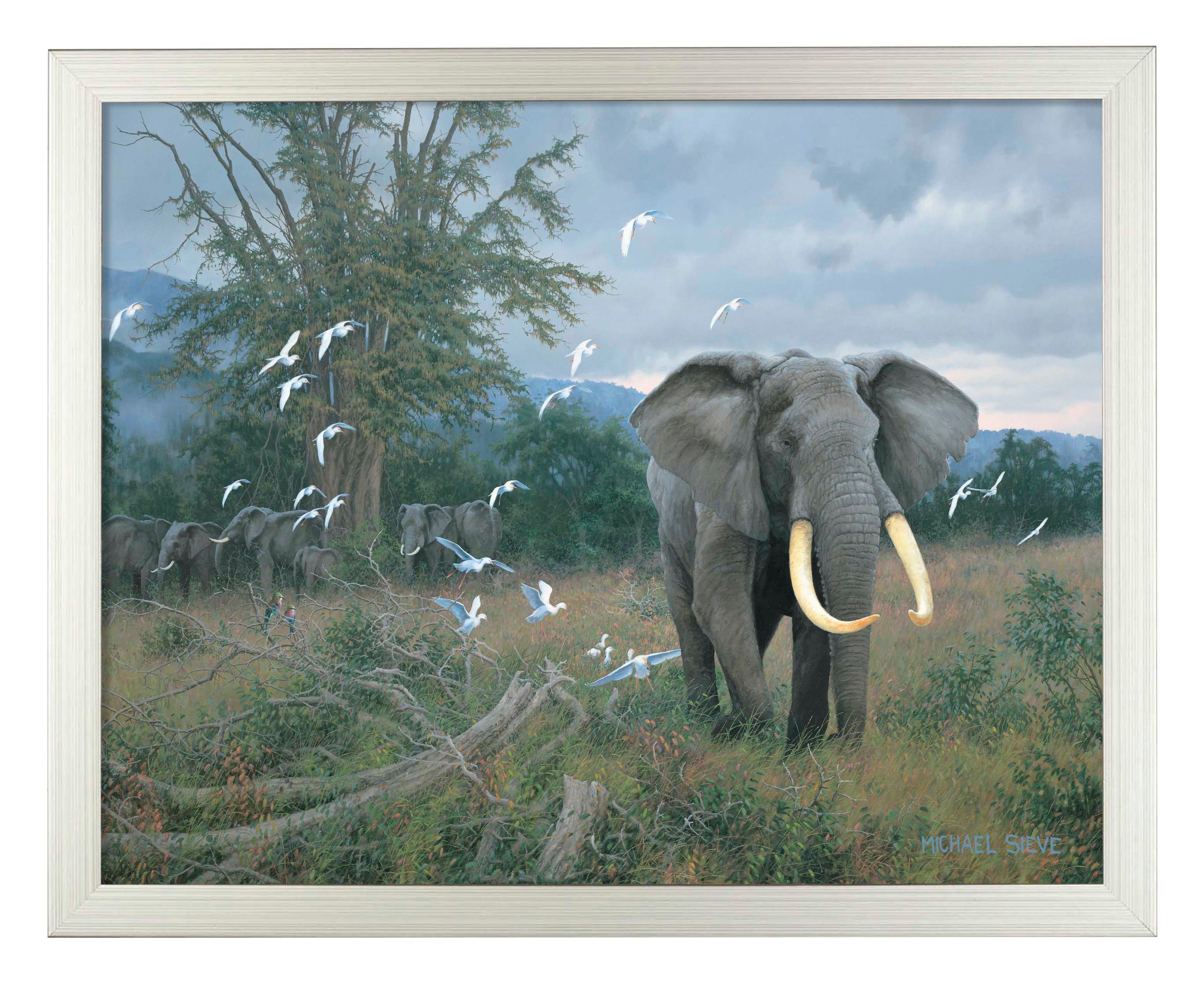 Highland Bull & Egrets Wall Art Prints - Premium Canvas Painting for Home & Office Decor - Perfect for Living Room, Bedroom & Office Wall Decor