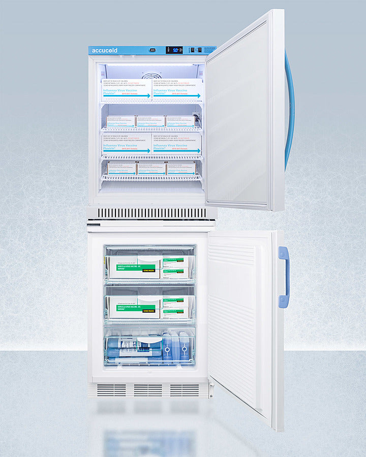 Accucold 24-Inch Wide All Refrigerator and Freezer Combo ARS6PV VT65MLSTACKMED2 - Perfect for Home, Office, and Commercial Use