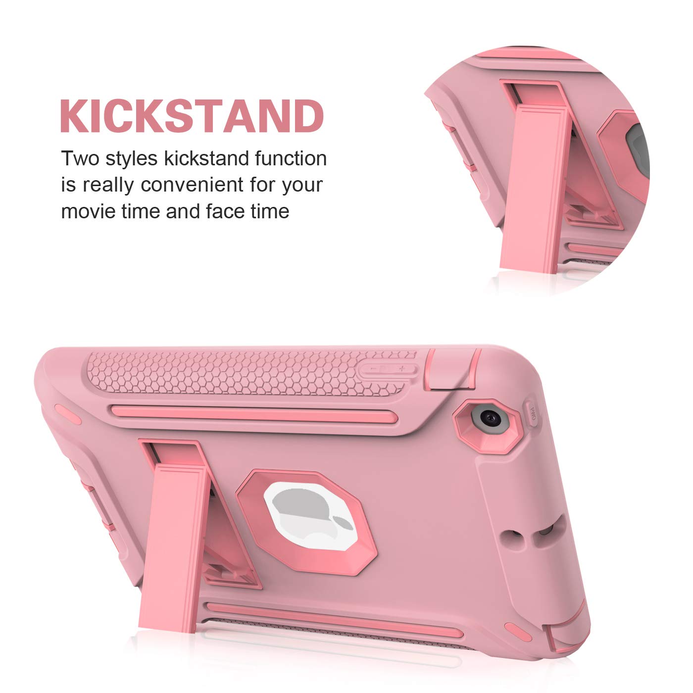 MAKEIT CASE Heavy Duty Shockproof Hybrid Protective Case for iPad Mini 1/2/3 - Rugged Silicone & PC Hard Cover with Kickstand | Perfect for Outdoor Adventures, Travel & Daily Protection
