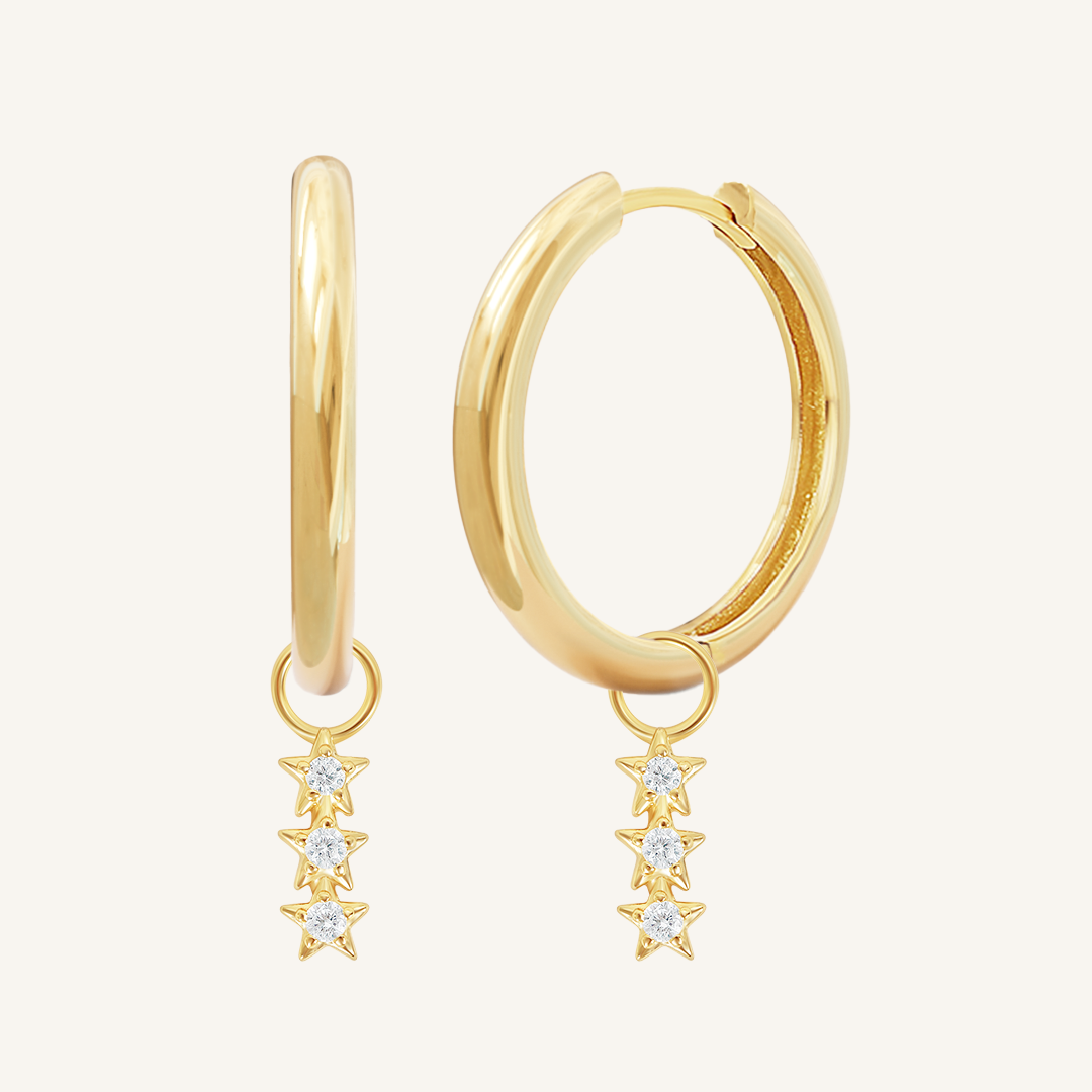 Constellation Charm Hoop Earrings - Zodiac Star Sign Jewelry for Women - Perfect for Gifts, Daily Wear & Special Occasions