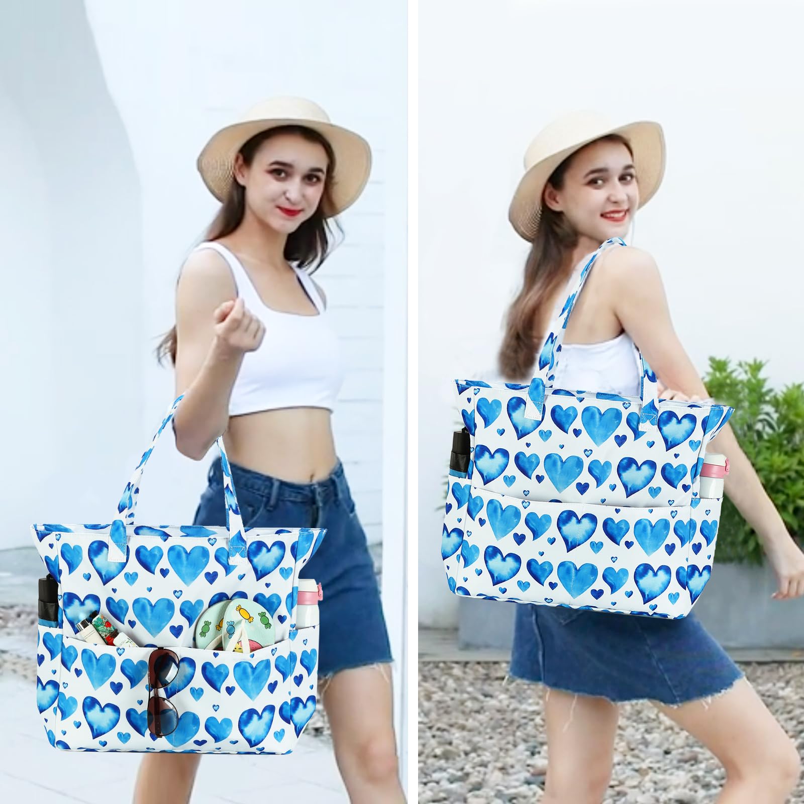 **Waterproof Large Beach Tote Bag for Women - Gym & Travel Carry On Bag with Wet Compartment - Perfect for Pool, Beach, Gym & Weekend Getaways**