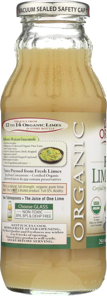 Pure Lime Juice by Lakewood - 12 Pack, 12.5 oz Bottles | 100% Natural, Not from Concentrate | Perfect for Cocktails, Cooking & Healthy Drinks