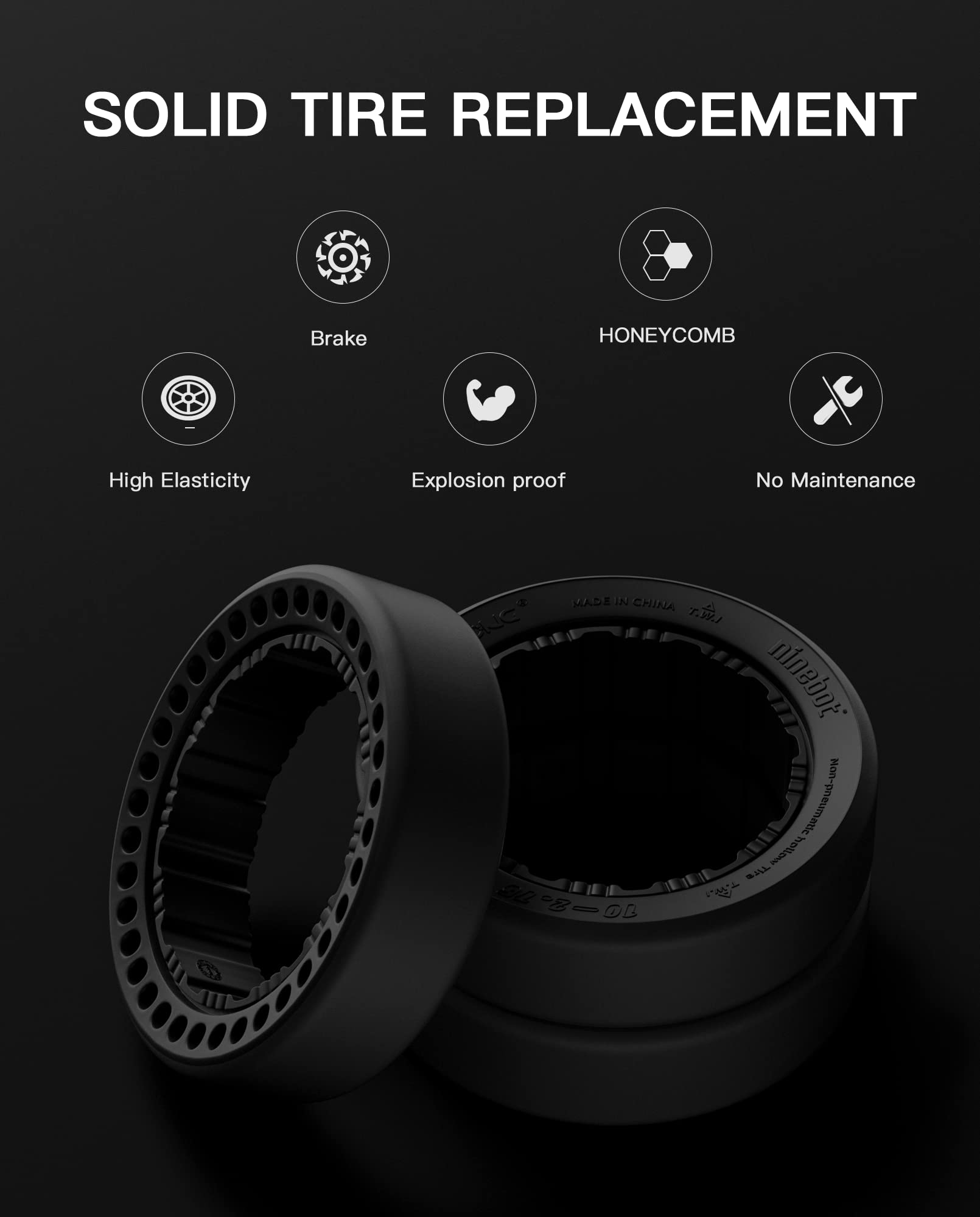 Stio Electric GoKart Pro & Rear Tire Kit - Compatible with Ninebot by Segway GoKart PRO, Ninebot S Max & S-MAX - Quick Release Sports Drift Tires (2PCS) - Perfect for Racing, Drifting & Outdoor Adventure