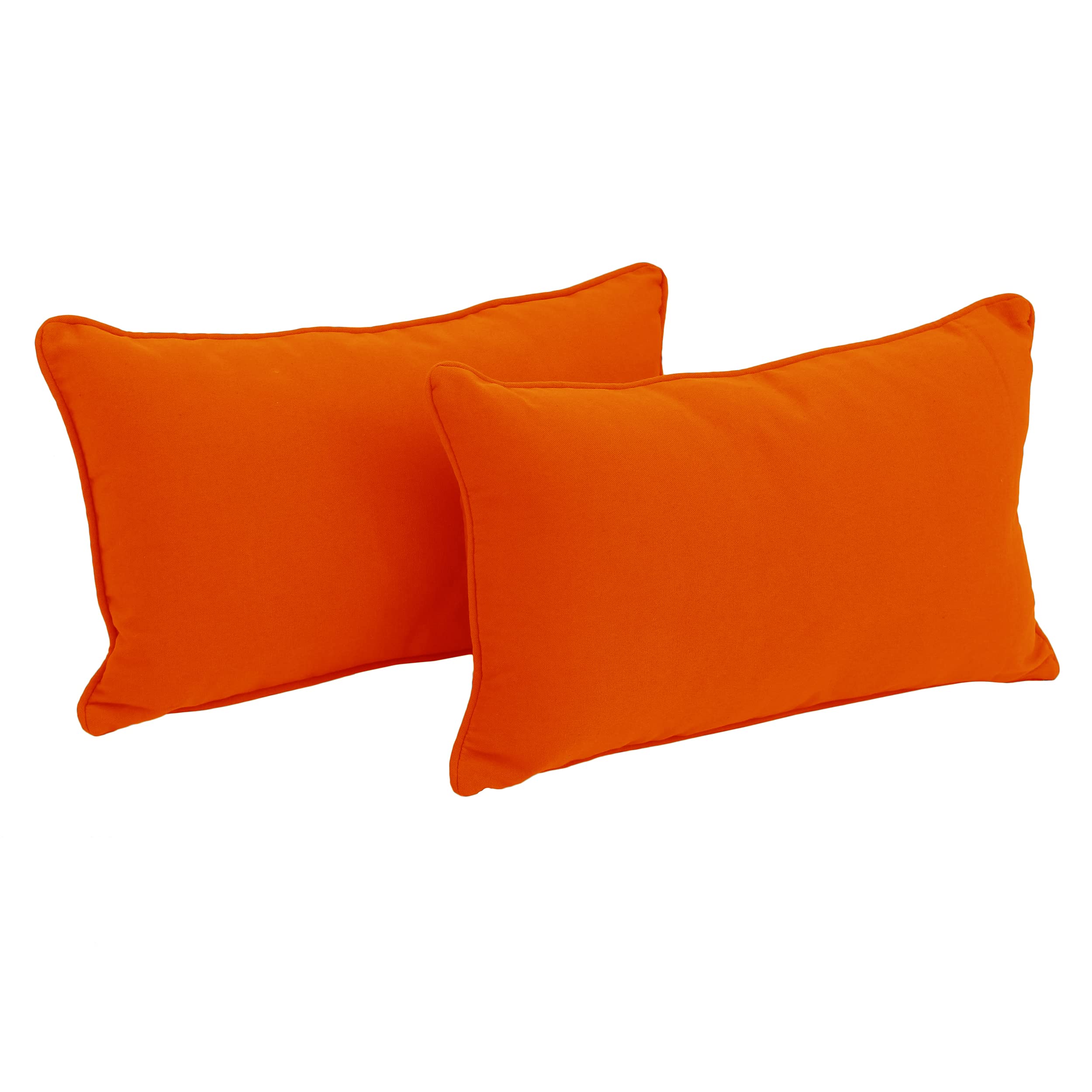 Blazing Needles 20x12 Inch Corded Twill Throw Pillows Set of 2 - Tangerine Dream Color for Sofa, Bed & Home Decor