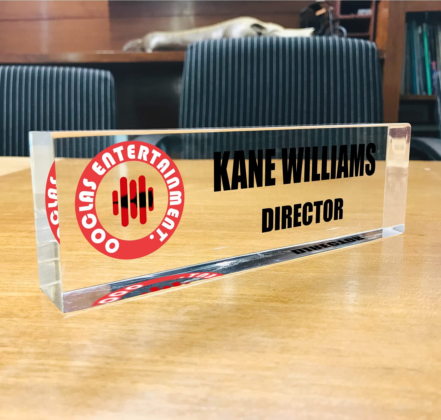Custom Engraved Name Plaque - Personalized Office Desk Nameplate Sign - 8x2.5x1.25 Inch Wooden Name Plate - Unique Gift for Coworkers, Retirement, Promotion - Perfect for Office Decor, Home Study & Professional Workspace
