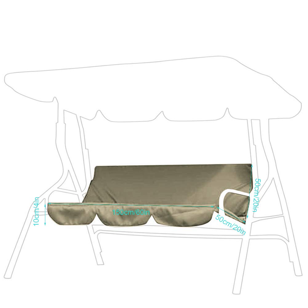 Waterproof 3-Person Patio Swing Chair Cover - Outdoor Canopy for Garden, Poolside, Balcony & Backyard (Beige) | UV Protection & All-Weather Use