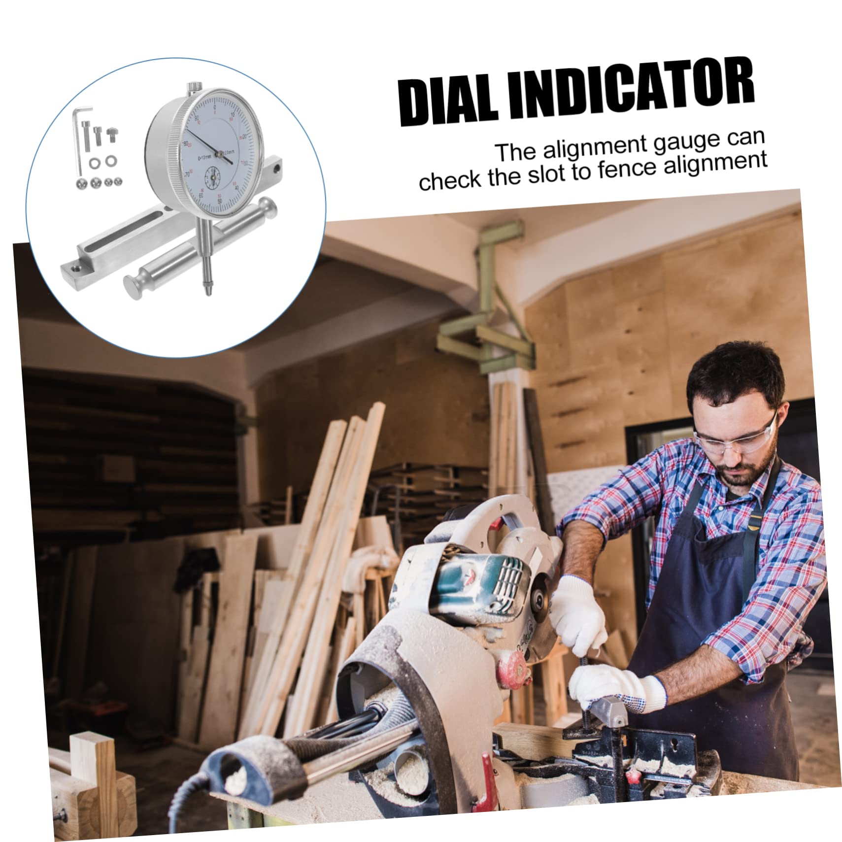 Precision Saw Gauge Table Saw Alignment Tool with Dial Indicator - Stainless Steel Fence System for Accurate Table Saw Miter Gauge & Sled Alignment | Perfect for Woodworking, Cabinet Making, and DIY Projects