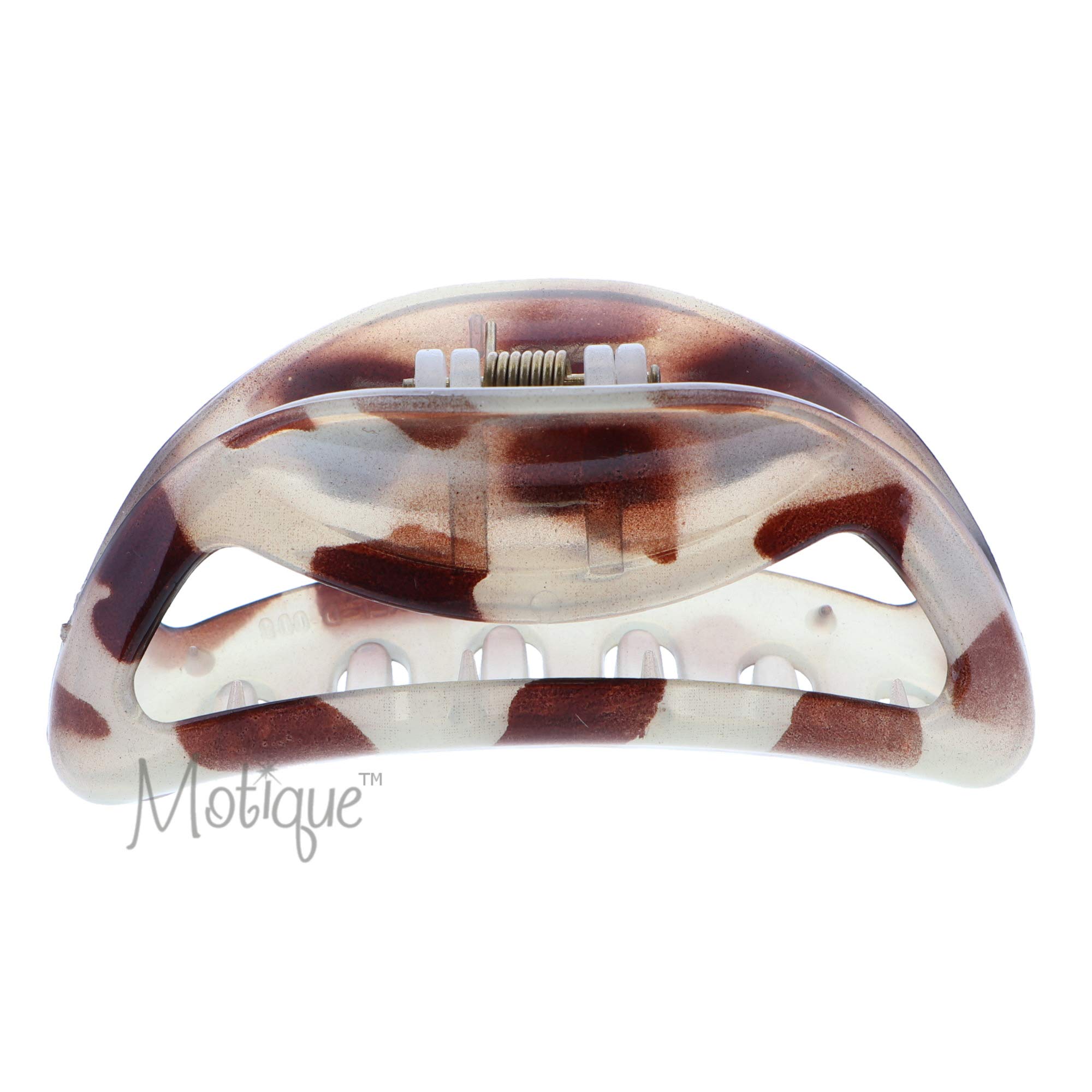 3.5 Inch Acrylic Jaw Clip Hair Claw Clip for Women - Silver Leopard Print Hair Claw for Thick Hair, Ponytail & Bun Holder
