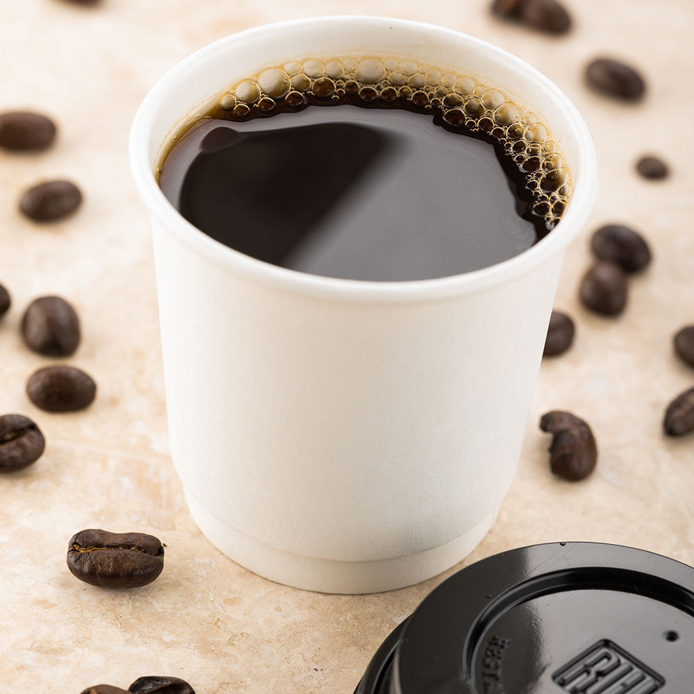 4 oz White Double Wall Paper Coffee Cups - Insulated Hot/Cold Drink Cups - 2.5
