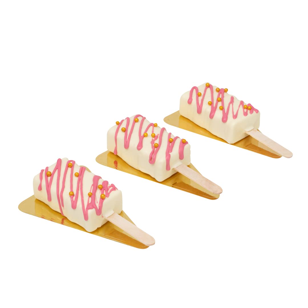 Restaurantware-Pastry Tek 4 Cavity Popsicle Molds & 10 Rectangle Cakesicle Molds - Flexible Freezer-Safe White Silicone Baking Molds for Cake Pops, Easy Release - Perfect for Homemade Desserts, Party Treats & DIY Frozen Snacks