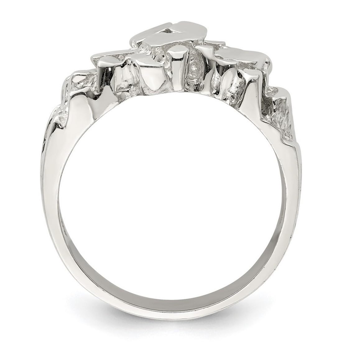 925 Sterling Silver Polished Men's Nugget Ring - Durable & Stylish Men's Jewelry for Everyday Wear, Gifts & Special Occasions
