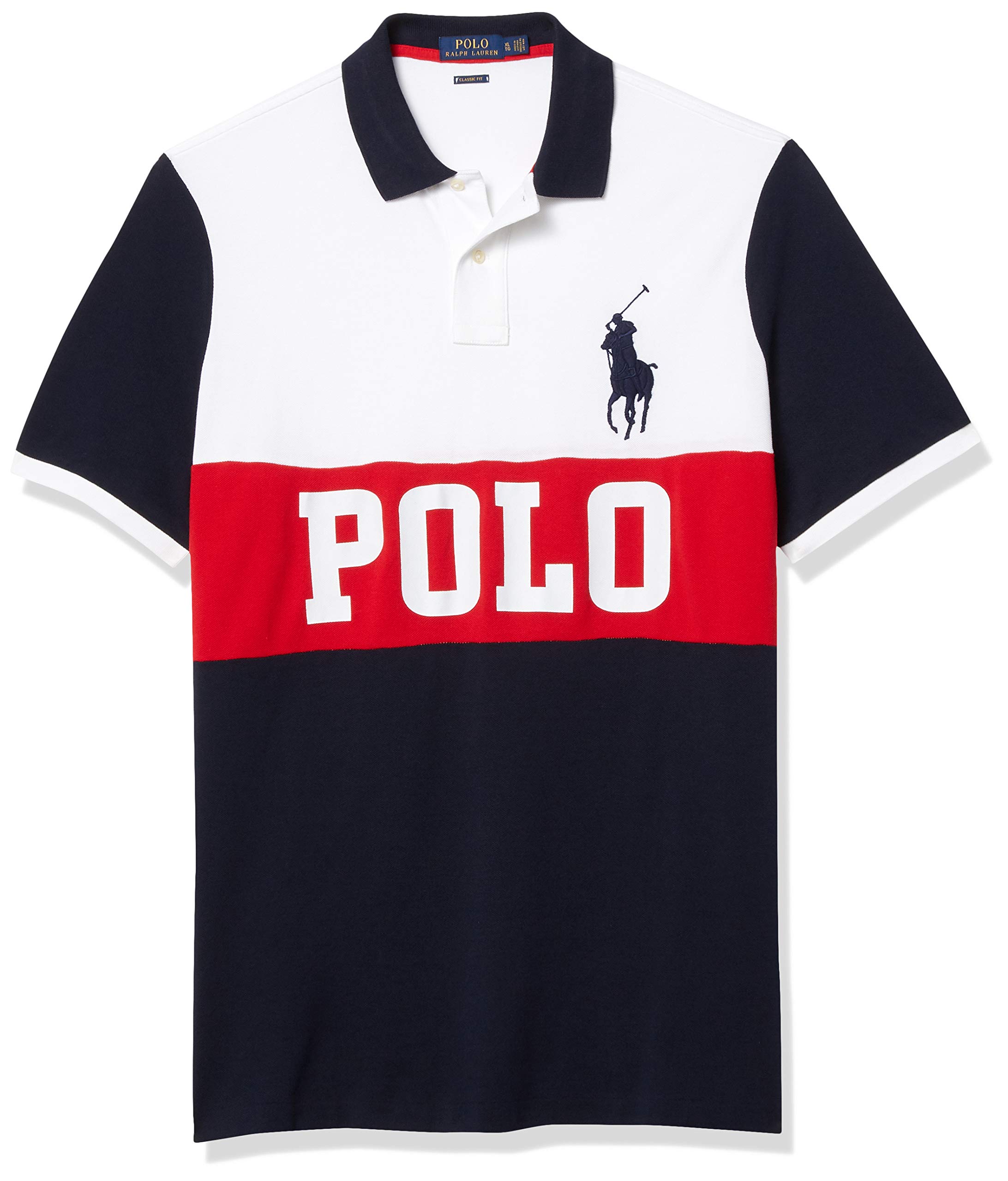 Ralph Lauren Men's Classic Fit Big Pony Logo Polo Shirt - Navy/White - Medium - Casual & Business Wear for Men