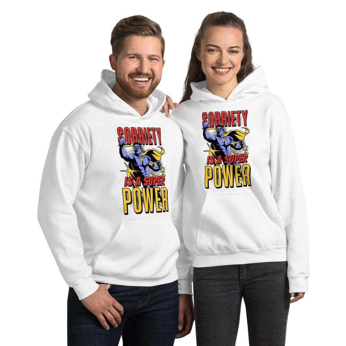 Sobriety is a Superpower Unisex Hoodie - Comfortable Cotton Pullover Sweatshirt for Men & Women - Perfect for Sober Living, Recovery Support & Everyday Wear