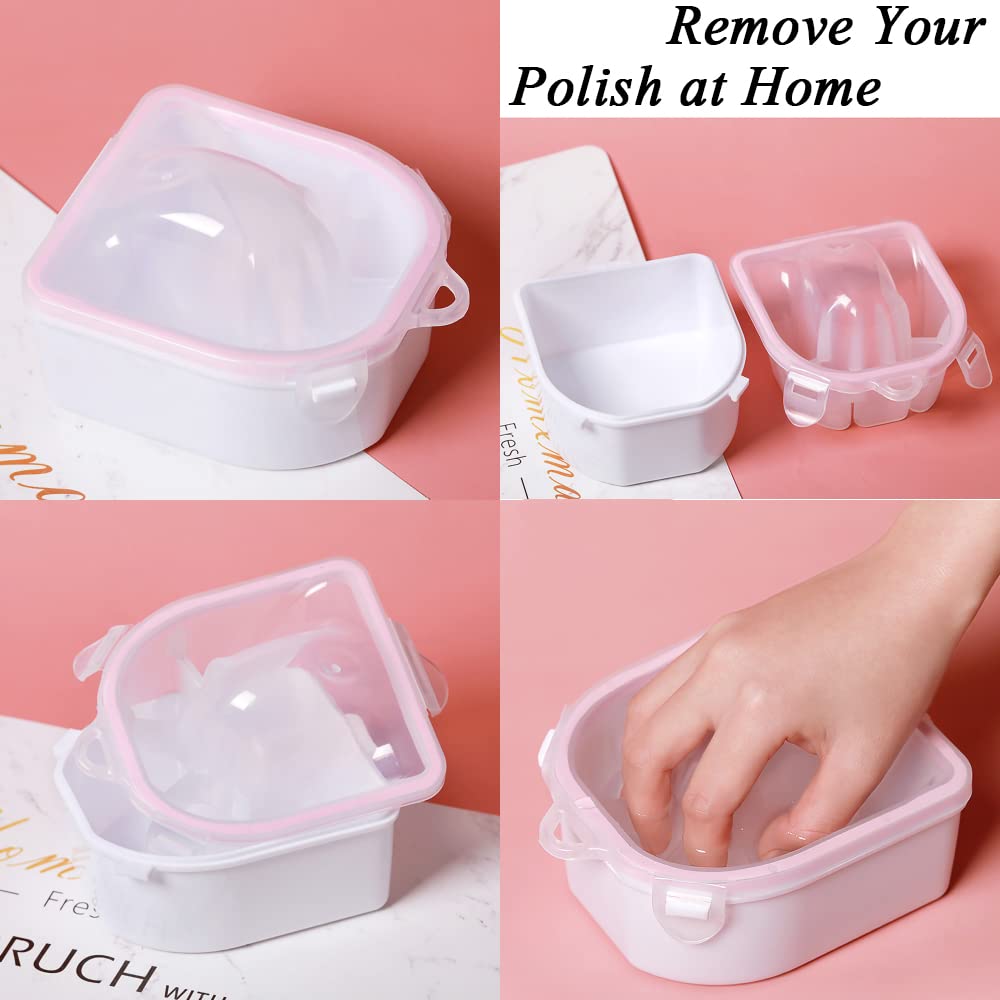 Professional Nail Soaking Bowl & Gel Polish Remover Kit - Manicure Bowl for Acrylic & Dip Nails Removal with Nail Brush, Cuticle Pusher, Peeler, 100/180 Grit Nail File & Buffer Block (Black) - Perfect for Salon & At-Home Nail Care