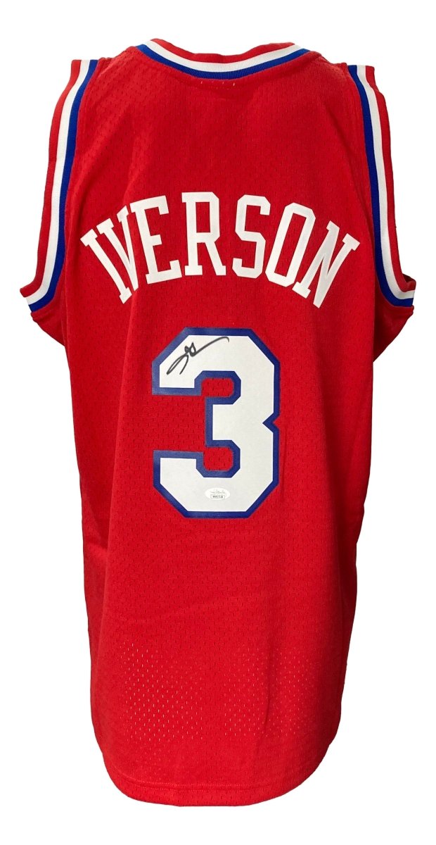 Authentic Allen Iverson Signed Philadelphia 76ers 2002-03 Mitchell & Ness Hardwood Classics Swingman Jersey with JSA COA - Perfect for NBA Memorabilia Collectors and 76ers Fans Display