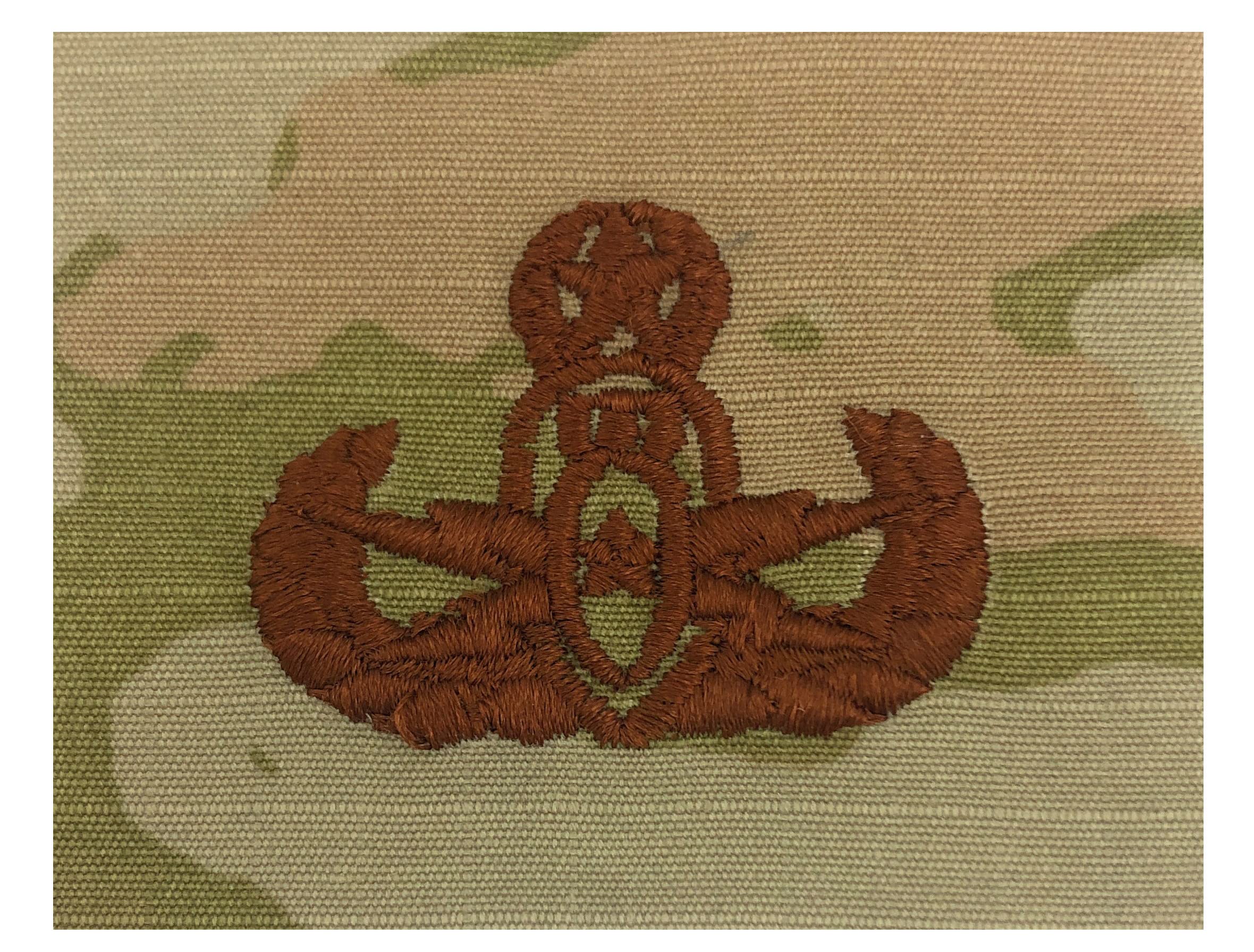 US Air Force EOD Ordnance Disposal Master OCP Spice Brown Sew-On Patch - Military Tactical Badge for Uniforms, Jackets & Backpacks | Perfect for Veterans, Collectors & Tactical Gear Enthusiasts