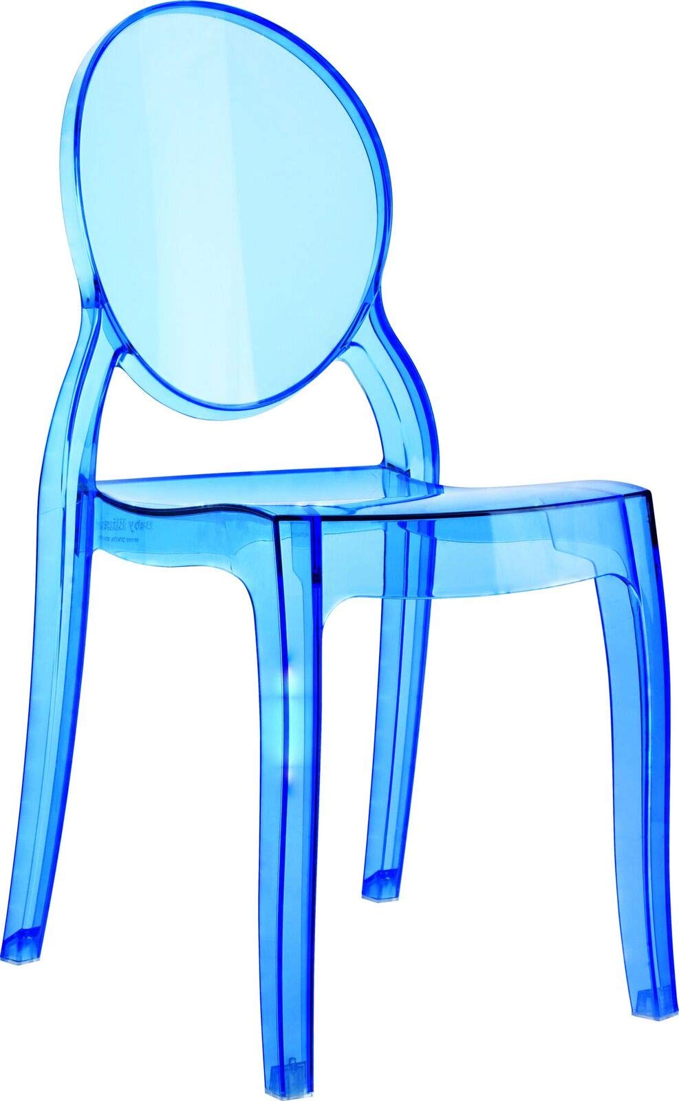Compamia Baby Elizabeth Kids Chair - Transparent Blue - Lightweight & Durable Toddler Chair for Playroom, Bedroom, or Nursery - Perfect for Reading, Snacking & Playtime