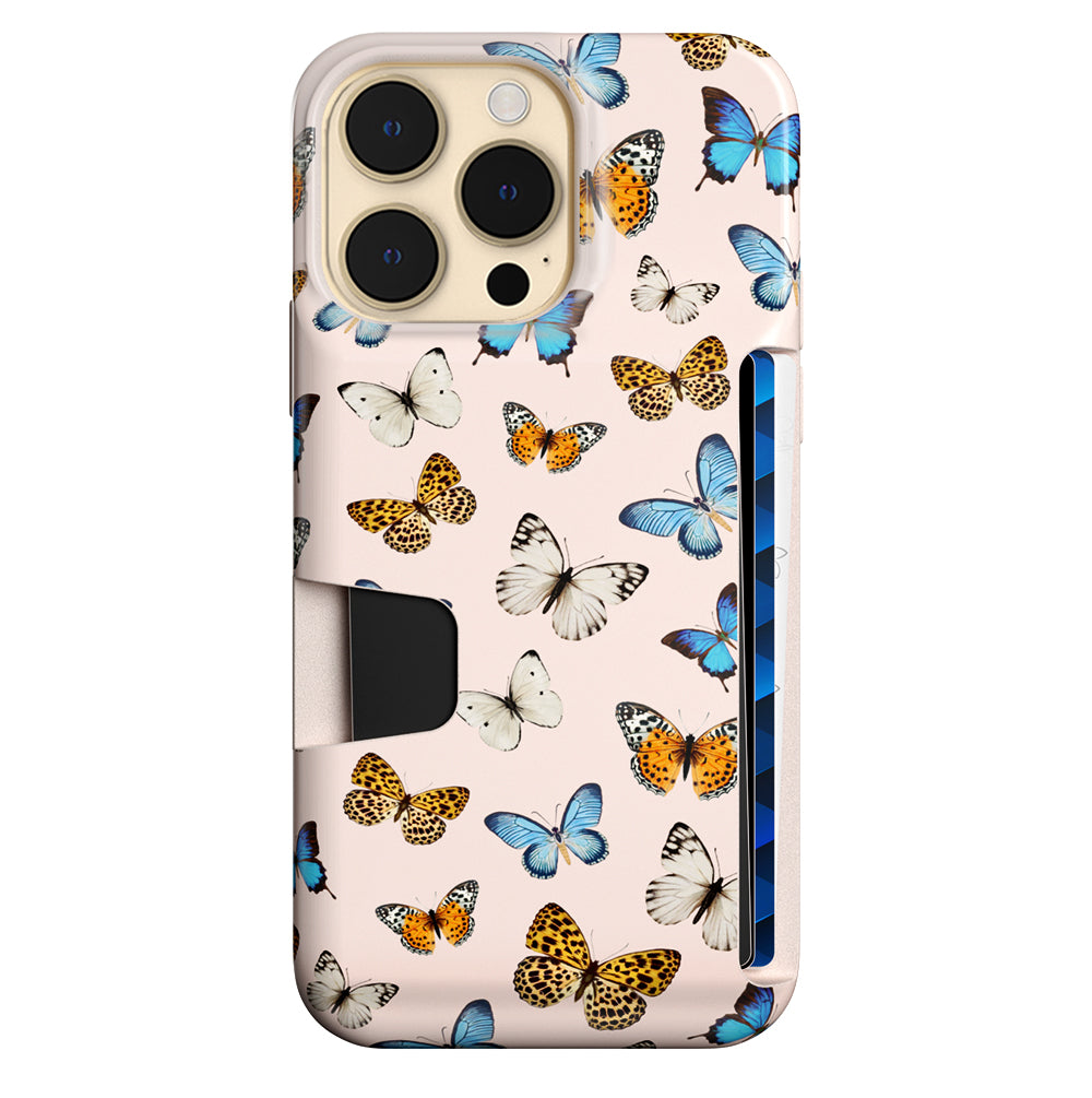 Butterfly Pattern iPhone Wallet Case with Card Holder - Slim Protective Cover for iPhone 12/13/Pro/Max - Perfect for Everyday Use, Travel & Shopping