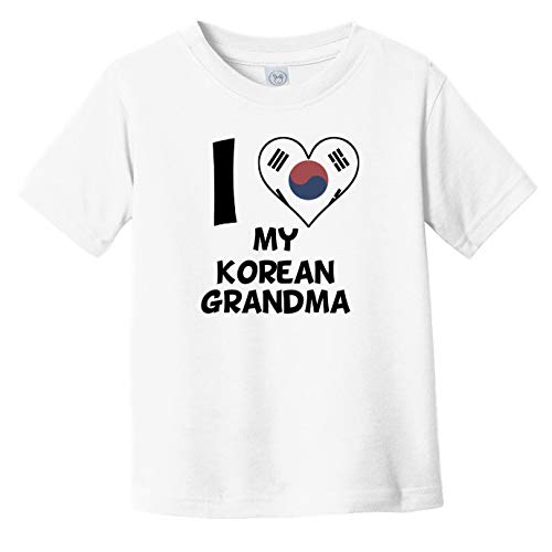 South Korea Flag Infant Toddler T-Shirt - Cute Korean Grandma Design - Soft Cotton Baby Tee for Holidays, Family Gatherings & Cultural Celebrations