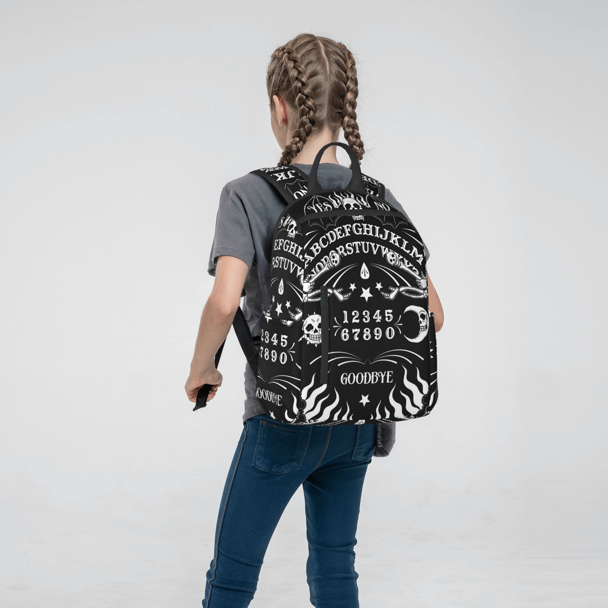 SWEET TANG Gothic Skeleton Backpack - Black Skull Tattoo Design School Bookbag for Men & Women | Perfect for College, Work, Travel & Halloween Costume