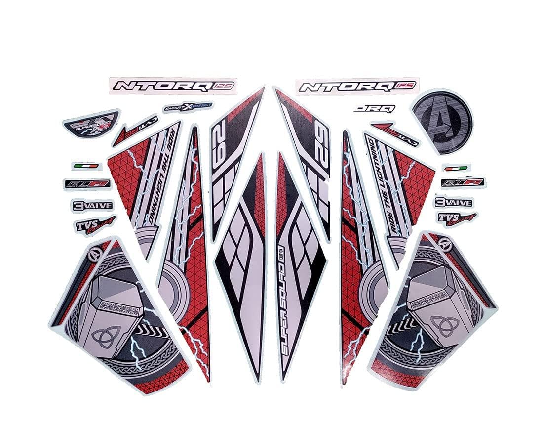Gate 7 Ntorq 125 Thor Edition Motorcycle Sticker Kit - Premium Vinyl Decals for Yamaha Ntorq 125 Bike Customization | Perfect for Bike Modifications, Racing Events & Personal Style Upgrade