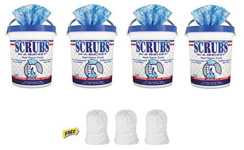 Premoistened Hand Cleaning Wipes - Pack of 4 | Antibacterial Scrubs for On-The-Go Hygiene | Perfect for Camping, Travel & First Aid Kits
